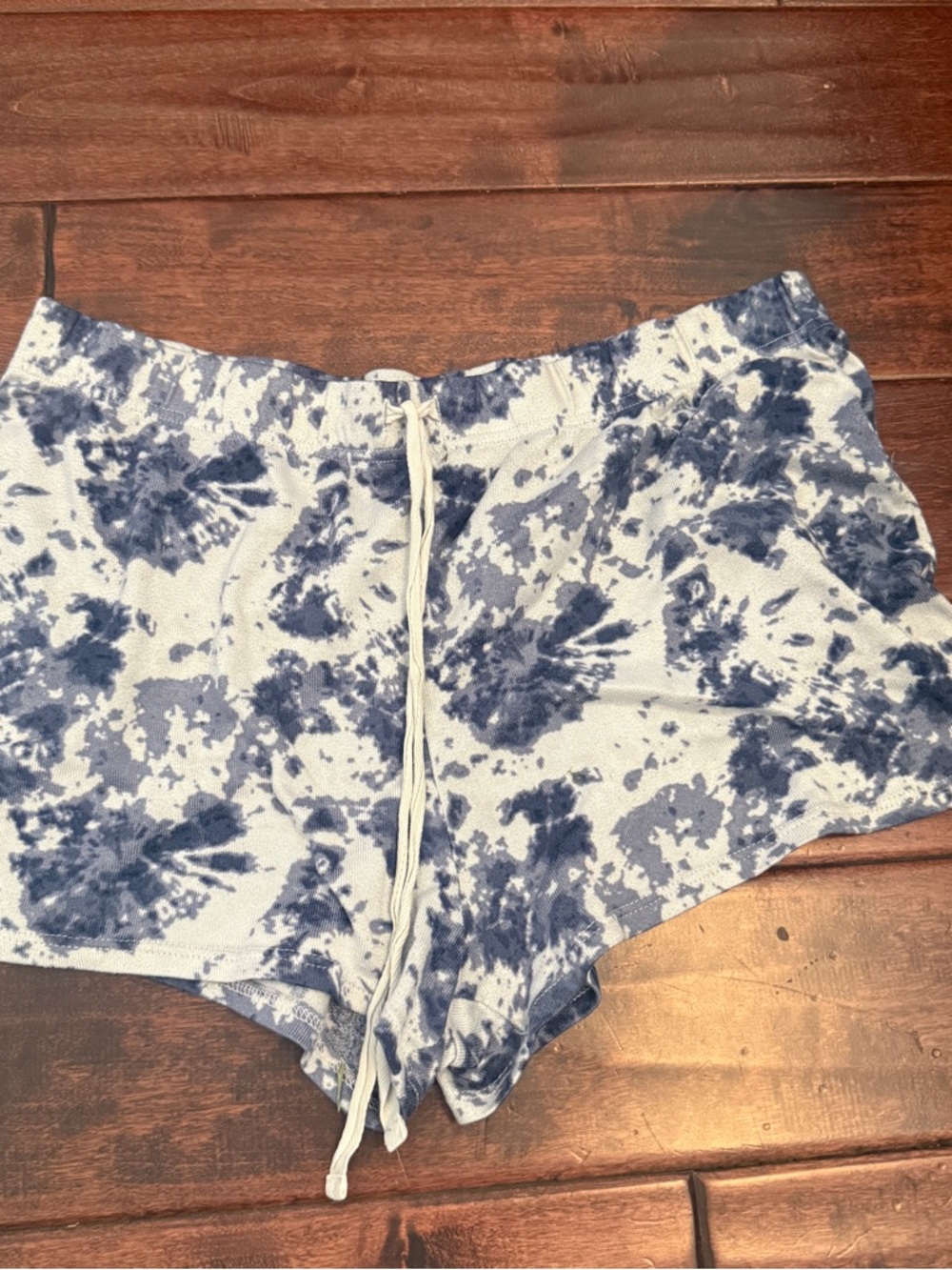 kikit mini Tie-Dye Blue White Lounge Shorts xl extra large sleep casual A17